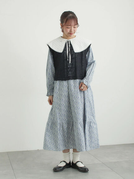 麻綿透かし柄前後着ニットベスト（ブラック/ベージュ/ミント）｜TSUHARU by Samansa Mos2（ツハルバイサマンサモスモス）通販