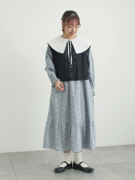 麻綿透かし柄前後着ニットベスト（ブラック/ベージュ/ミント）｜TSUHARU by Samansa Mos2（ツハルバイサマンサモスモス）通販