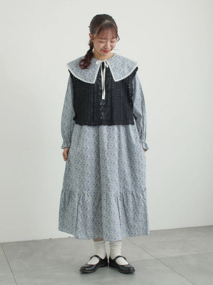 麻綿透かし柄前後着ニットベスト（ブラック/ベージュ/ミント）｜TSUHARU by Samansa Mos2（ツハルバイサマンサモスモス）通販