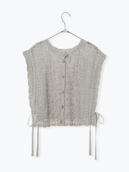 麻綿透かし柄前後着ニットベスト（ブラック/ベージュ/ミント）｜TSUHARU by Samansa Mos2（ツハルバイサマンサモスモス）通販