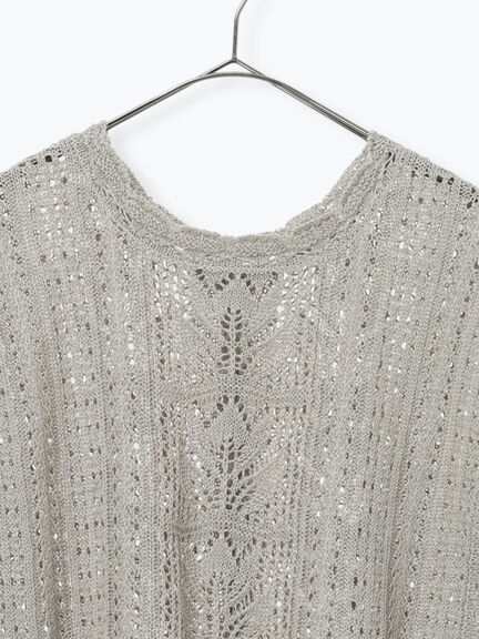 麻綿透かし柄前後着ニットベスト（ブラック/ベージュ/ミント）｜TSUHARU by Samansa Mos2（ツハルバイサマンサモスモス）通販