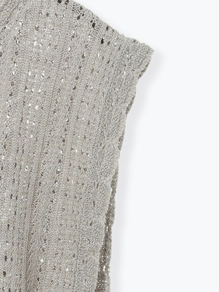 麻綿透かし柄前後着ニットベスト（ブラック/ベージュ/ミント）｜TSUHARU by Samansa Mos2（ツハルバイサマンサモスモス）通販