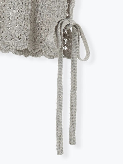 麻綿透かし柄前後着ニットベスト（ブラック/ベージュ/ミント）｜TSUHARU by Samansa Mos2（ツハルバイサマンサモスモス）通販