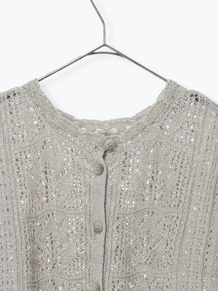 麻綿透かし柄前後着ニットベスト（ブラック/ベージュ/ミント）｜TSUHARU by Samansa Mos2（ツハルバイサマンサモスモス）通販