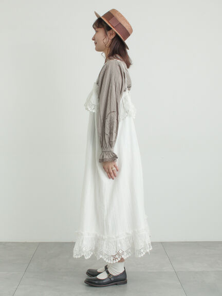 【WHITE COLLECTION】スカラップ刺繍キャミワンピース（ホワイト）｜TSUHARU by Samansa Mos2（ツハルバイサマンサモスモス）通販
