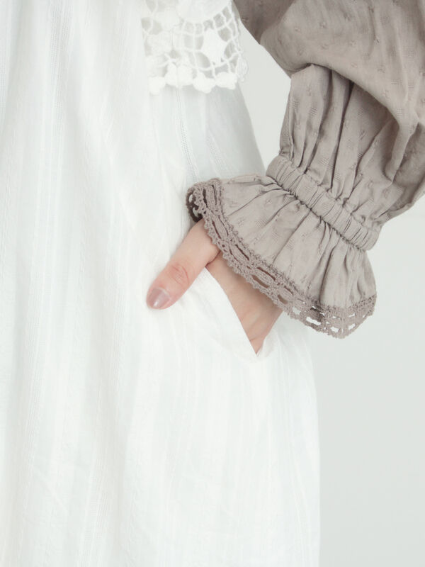 WHITE COLLECTION】スカラップ刺繍キャミワンピース（ホワイト