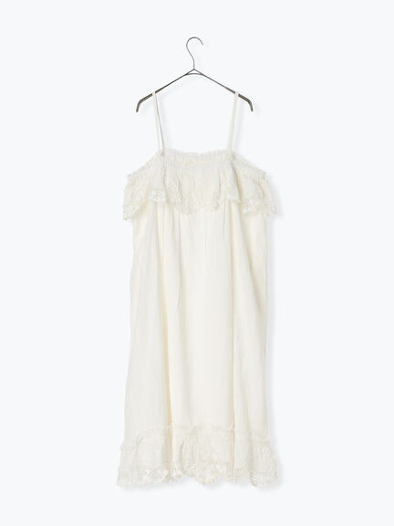 【WHITE COLLECTION】スカラップ刺繍キャミワンピース（ホワイト）｜TSUHARU by Samansa Mos2（ツハルバイサマンサモスモス）通販