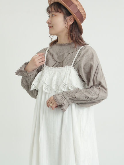 ドビーカットワーク刺繍ブラウス（オフホワイト/グレー/イエロー）｜TSUHARU by Samansa Mos2（ツハルバイサマンサモスモス）通販