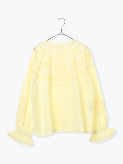 ドビーカットワーク刺繍ブラウス（オフホワイト/グレー/イエロー）｜TSUHARU by Samansa Mos2（ツハルバイサマンサモスモス）通販