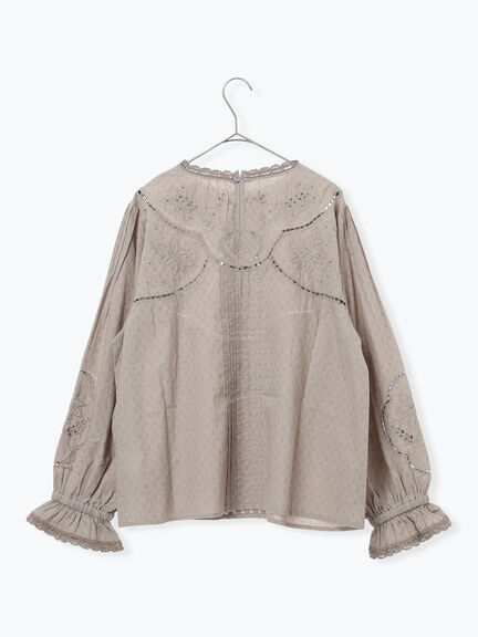 ドビーカットワーク刺繍ブラウス（オフホワイト/グレー/イエロー）｜TSUHARU by Samansa Mos2（ツハルバイサマンサモスモス）通販