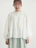 リバーレースラウンド切替ブラウス（オフホワイト/ブラック）｜TSUHARU by Samansa Mos2（ツハルバイサマンサモスモス）通販