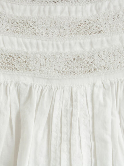 リバーレースラウンド切替ブラウス（オフホワイト/ブラック）｜TSUHARU by Samansa Mos2（ツハルバイサマンサモスモス）通販