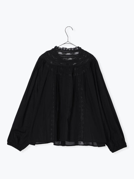 リバーレースラウンド切替ブラウス（オフホワイト/ブラック）｜TSUHARU by Samansa Mos2（ツハルバイサマンサモスモス）通販