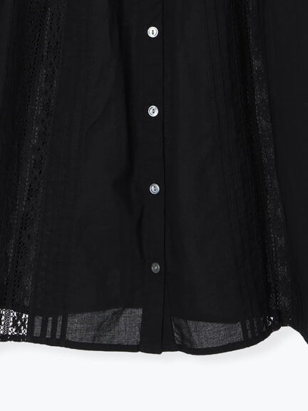 リバーレースラウンド切替ブラウス（オフホワイト/ブラック）｜TSUHARU by Samansa Mos2（ツハルバイサマンサモスモス）通販