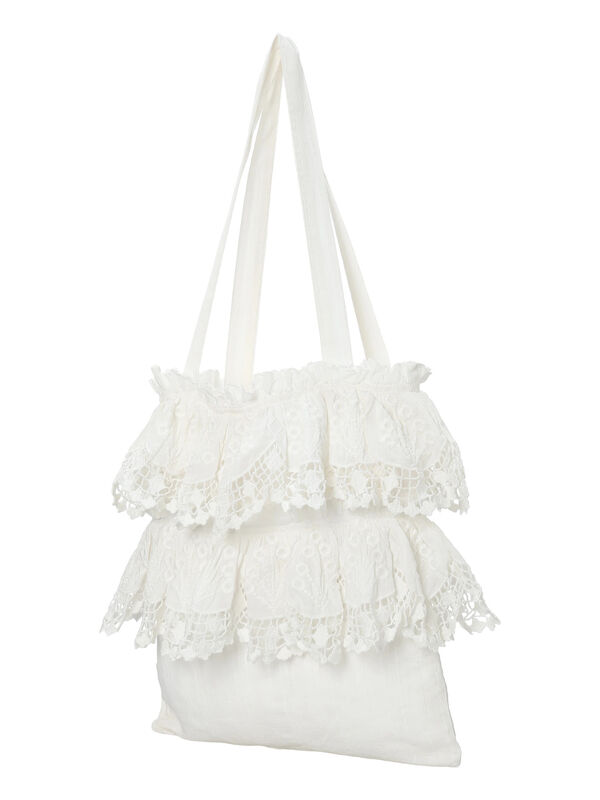 WHITE COLLECTION】スカラップ刺繍トートバッグ（ホワイト/バッグ