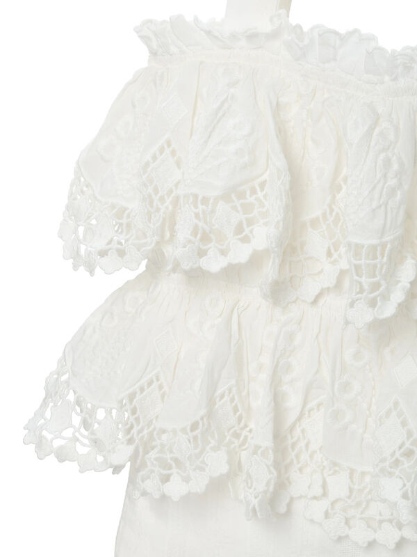 WHITE COLLECTION】スカラップ刺繍トートバッグ（ホワイト/バッグ