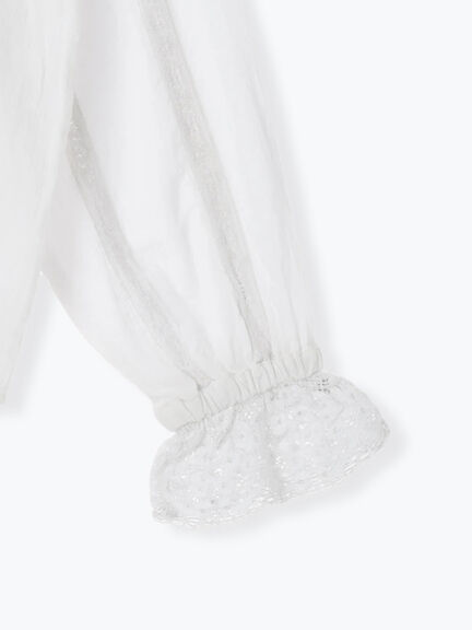 【WHITE COLLECTION】リバーレースピンタックブラウス（ホワイト）｜TSUHARU by Samansa Mos2（ツハルバイサマンサモスモス）通販