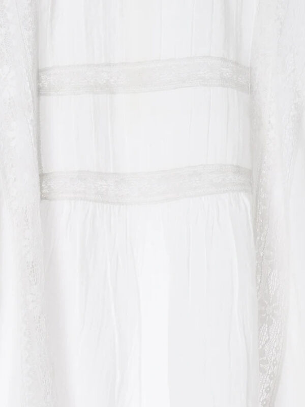 WHITE COLLECTION】リバーレースピンタックブラウス（ホワイト