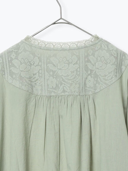 【WEB限定 Sサイズ】ランダム刺繍レース切替ワンピース（オフホワイト/チャコールグレー/ミント）｜TSUHARU by Samansa Mos2（ツハルバイサマンサモスモス）通販