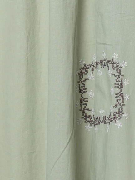 【WEB限定 Sサイズ】ランダム刺繍レース切替ワンピース（オフホワイト/チャコールグレー/ミント）｜TSUHARU by Samansa Mos2（ツハルバイサマンサモスモス）通販