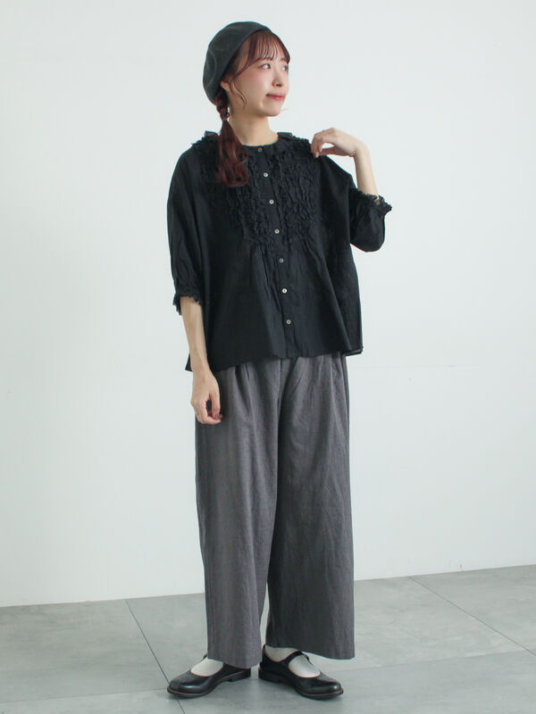 メッシュブラウス MIESROHE（ミースロエ）の「washable構築スリーブメッシュブラウス