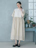 【WEB限定 Sサイズ】メッシュ花刺繍ベスト付きワンピース（チャコールグレー/ベージュ）｜TSUHARU by Samansa Mos2（ツハルバイサマンサモスモス）通販