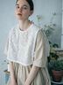 【WEB限定 Sサイズ】メッシュ花刺繍ベスト付きワンピース（チャコールグレー/ベージュ）｜TSUHARU by Samansa Mos2（ツハルバイサマンサモスモス）通販