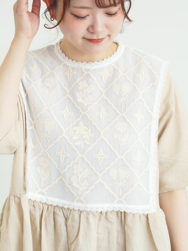 WEB限定 Sサイズ】メッシュ花刺繍ベスト付きワンピース