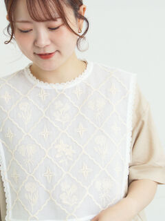 セール】 【WEB限定 Sサイズ】メッシュ花刺繍ベスト付きワンピース