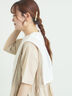 【WEB限定 Sサイズ】メッシュ花刺繍ベスト付きワンピース（チャコールグレー/ベージュ）｜TSUHARU by Samansa Mos2（ツハルバイサマンサモスモス）通販