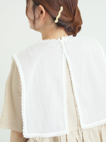 【WEB限定 Sサイズ】メッシュ花刺繍ベスト付きワンピース（チャコールグレー/ベージュ）｜TSUHARU by Samansa Mos2（ツハルバイサマンサモスモス）通販