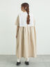 【WEB限定 Sサイズ】メッシュ花刺繍ベスト付きワンピース（チャコールグレー/ベージュ）｜TSUHARU by Samansa Mos2（ツハルバイサマンサモスモス）通販