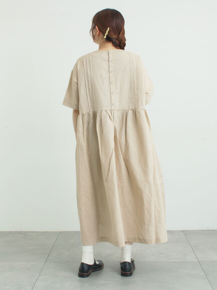 【WEB限定 Sサイズ】メッシュ花刺繍ベスト付きワンピース（チャコールグレー/ベージュ）｜TSUHARU by Samansa Mos2（ツハルバイサマンサモスモス）通販