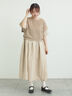 【WEB限定 Sサイズ】メッシュ花刺繍ベスト付きワンピース（チャコールグレー/ベージュ）｜TSUHARU by Samansa Mos2（ツハルバイサマンサモスモス）通販