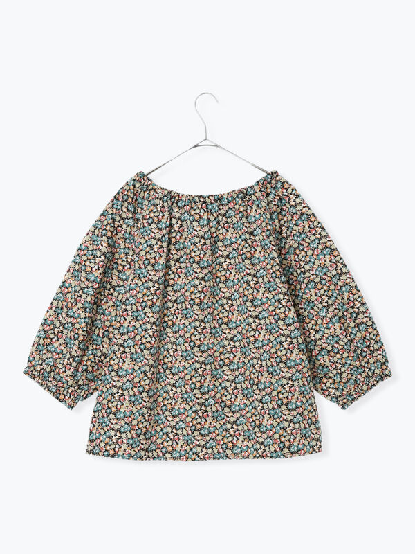 LIBERTY FABRICS】Floralia柄前後着ブラウス（レッド/ブルー/トップス
