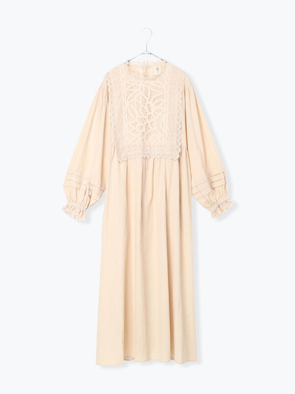 【ecru×brown collection】バテンレースワンピース【WEB限定 Sサイズ】（エクリュ）｜TSUHARU by Samansa Mos2（ツハルバイサマンサモスモス）通販