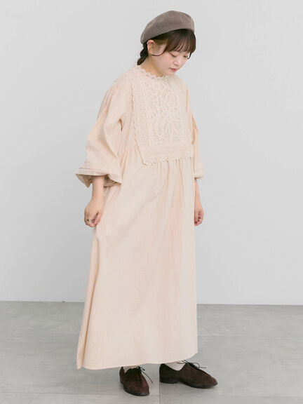 【ecru×brown collection】バテンレースワンピース【WEB限定 Sサイズ】（ブラウン/エクリュ）｜TSUHARU by Samansa Mos2（ツハルバイサマンサモスモス）通販