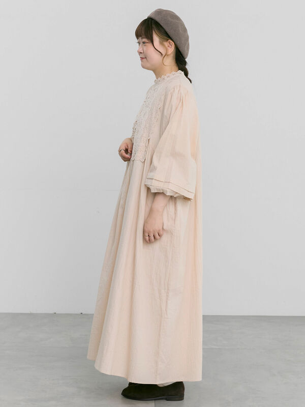 ecru×brown collection】バテンレースワンピース【WEB限定 Sサイズ