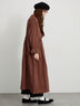 【ecru×brown collection】リネンフリルワンピース【WEB限定 Sサイズ】（ブラウン/エクリュ）｜TSUHARU by Samansa Mos2（ツハルバイサマンサモスモス）通販