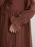 【ecru×brown collection】リネンフリルワンピース【WEB限定 Sサイズ】（ブラウン/エクリュ）｜TSUHARU by Samansa Mos2（ツハルバイサマンサモスモス）通販