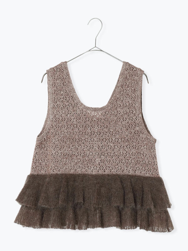 ☆yu15☆美品 moripon 肩フリルベスト グレー ☆yu15様専用☆美品