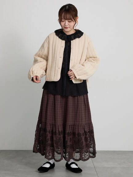 【ecru×brown collection】キルトジャケット（ブラウン/エクリュ）｜TSUHARU by Samansa Mos2（ツハルバイサマンサモスモス）通販