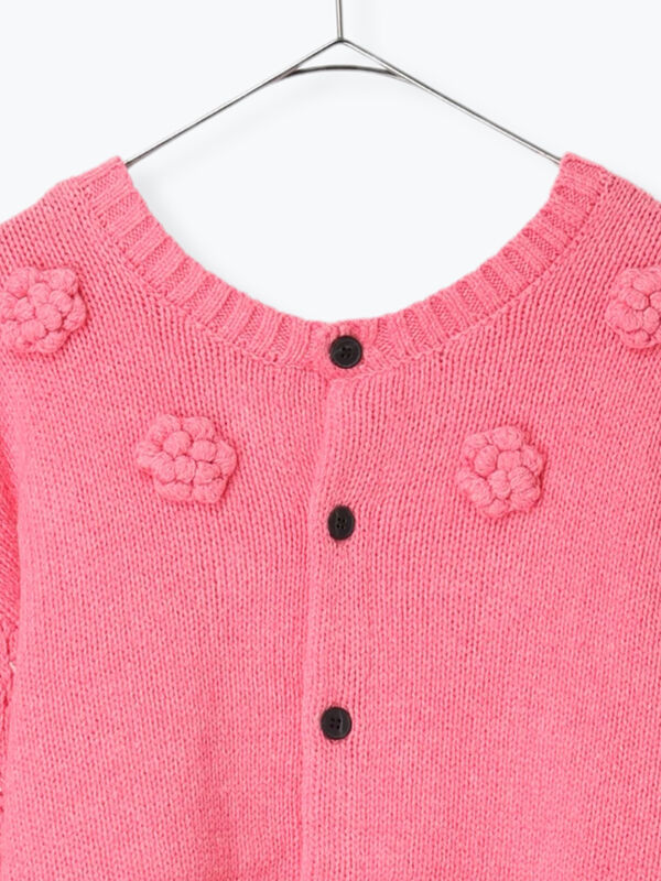 Embroidery collection】フラワー前後着ニット（ベージュ/ダーク
