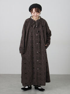 セール】 シアー総刺繍コート（オフホワイト/ブラック/アウター/コート