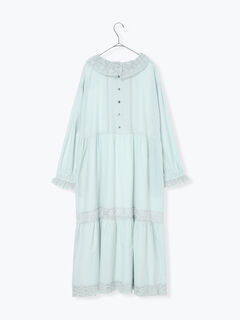 pp closet ミモザワンピース レース切替ギャザーワンピース（ホワイト/ブラック/ミント/ワンピース