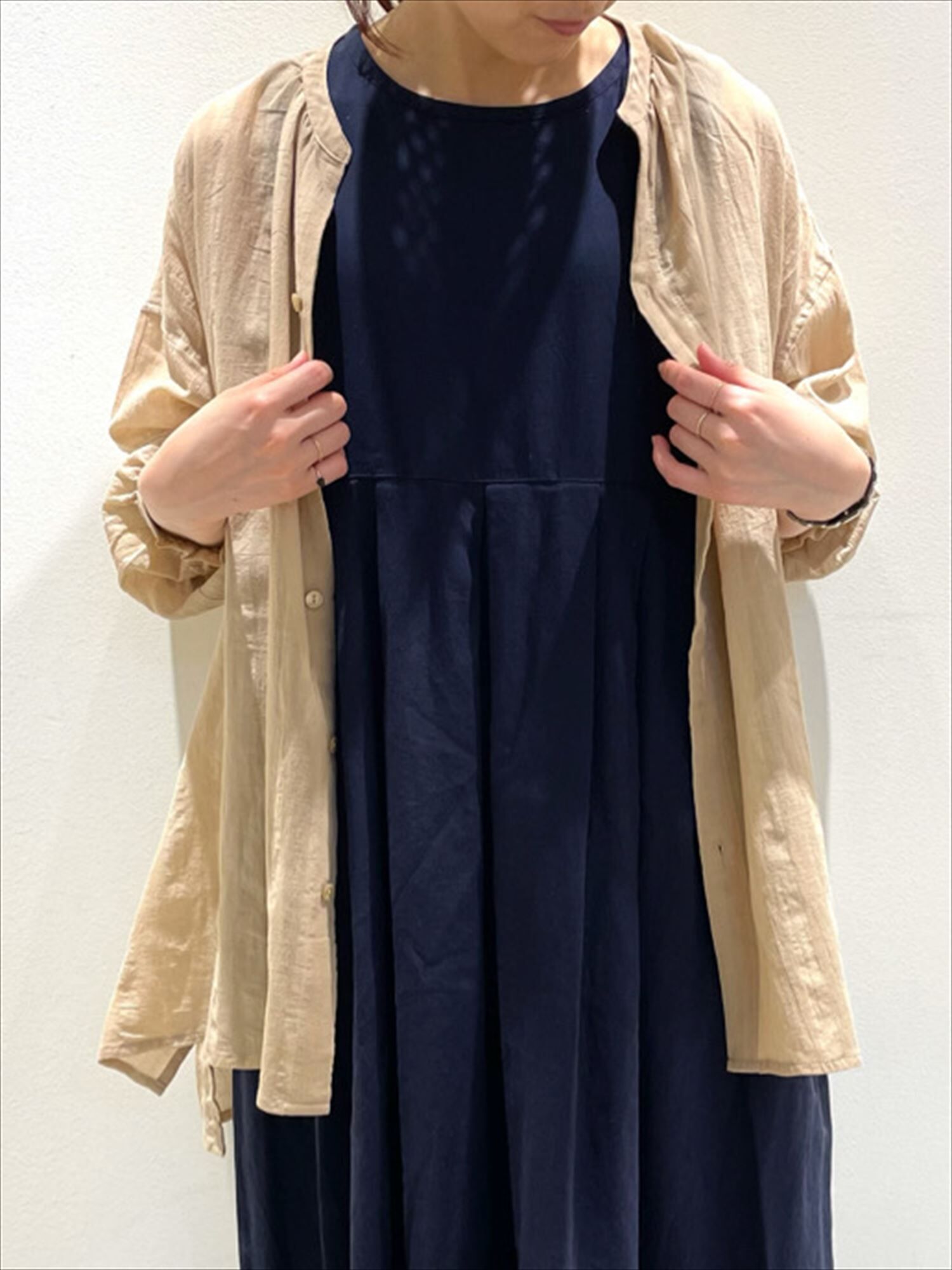 セール 強撚羽織シャツ ブラック ベージュ ブルー トップス Sm2rhythm サマンサモスモス リズム 公式通販