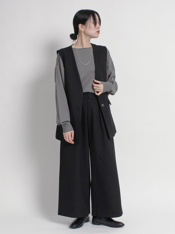 セール】 ウールライクジレ(セットアップ可)（グレー/ブラック  