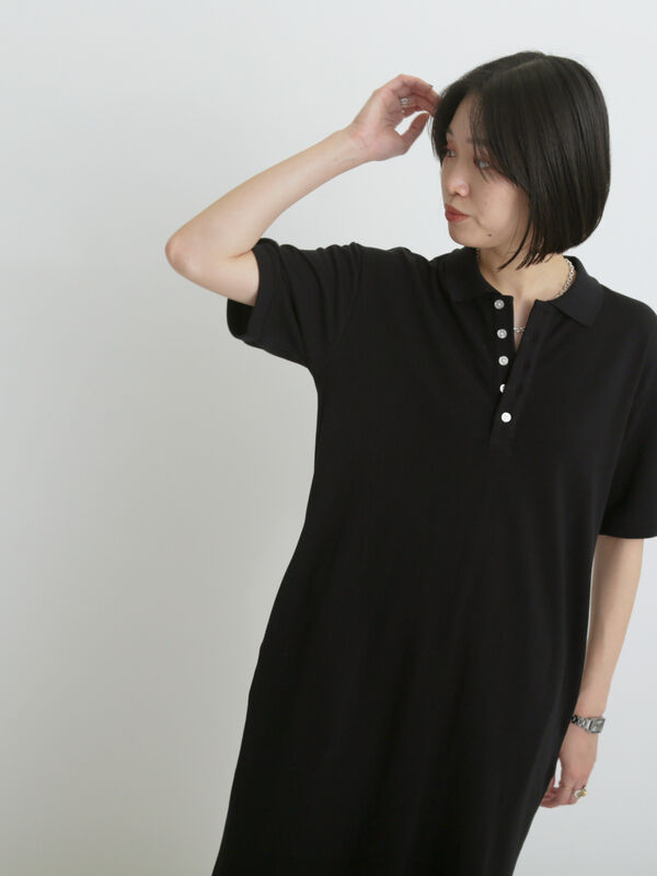 セール】 カノコポロワンピース（グレー/ブラック/ワンピース