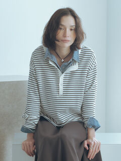 本日限定価格＊アーツ&サイエンス　クルーネックプルオーバー ＊size2＊手洗可 セール】 スエードタッチ クルーネックプルオーバー （カットソー