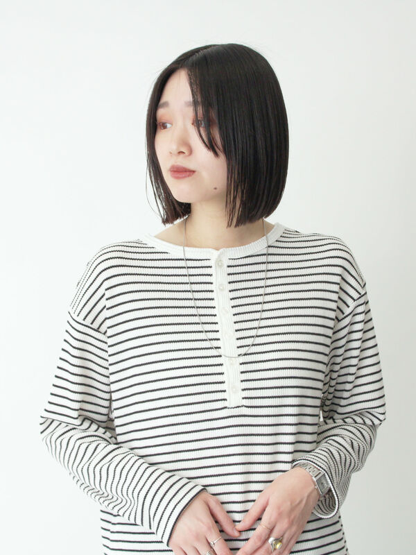 s.n様 セール】 2wayヘンリーネックプルオーバー（ブラック/レッド/キナリ